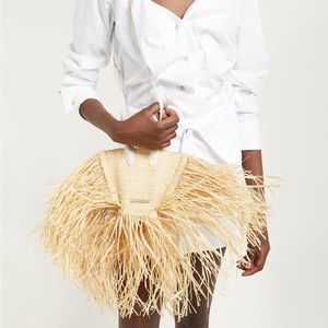 JACQUEMUS Baci Straw Fringe Bag
